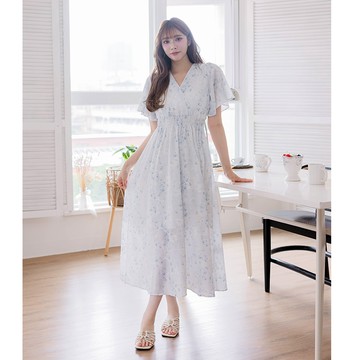 【夏季新品】HS 氣質後綁帶洋裝 淺藍
