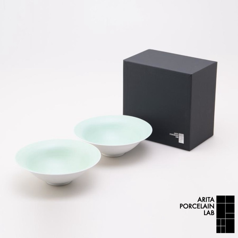 段付飯碗 プラチナ 2個セット 化粧箱入 | ARITA PORCELAIN LAB