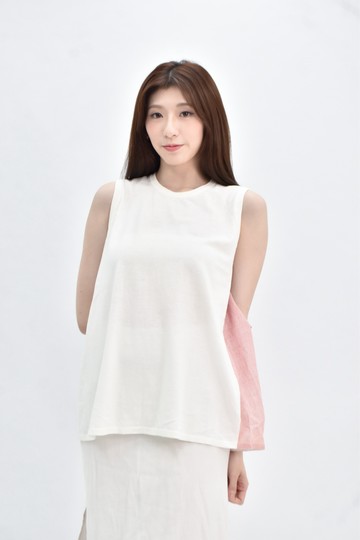 (S) giordano ladies 棉質純棉無袖白色上衣