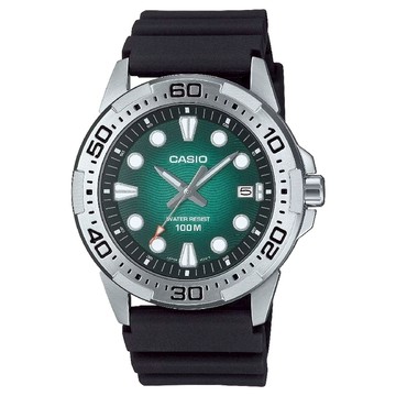 CASIO 卡西歐 MTD-140-3AV  海浪面指針腕錶 樹脂錶帶 綠 43.7mm