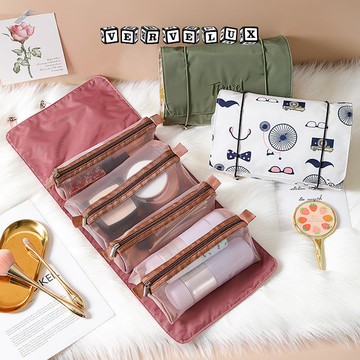 两件9.9折🔥臺灣出貨🔥可開發票✅網紅可拆分四合一化妝包便攜式出差旅行多功能化妝品收納包洗漱包