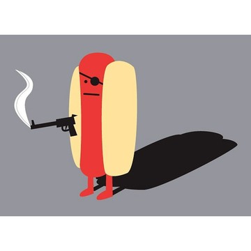 【線上體育】進口T恤 100%純美國棉T恤【Threadless】Diabolical Hot Dog 69082-M號
