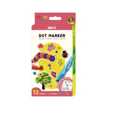 【韓國AMOS】12色可水洗圓頭彩色筆