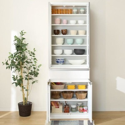 幅70cm 食器棚(アルミナ2 70DB SI) ニトリ | LINEブランドカタログ