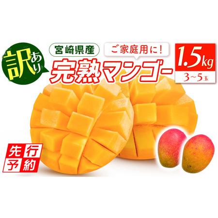 ふるさと納税 「訳あり」マンゴー 宮崎県産完熟マンゴー1.5ｋｇ（3玉〜5玉） 宮崎県宮崎市