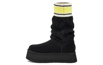 WMNS UGG CLASSIC SWEATER LETTER BOOT BLACK
