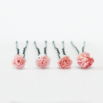 Pamycarie春夏手工製作樹脂黏土粉色小花髪簪