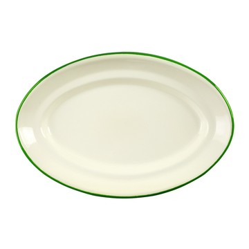 ibili 西班牙 橢圓琺瑯餐盤(米綠35cm) / 餐具 器皿 盤子