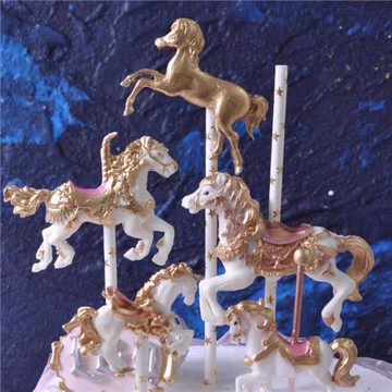 翻糖旋轉木馬  獨角獸翻糖旋轉木馬蛋糕硅膠模具DW6-DW8