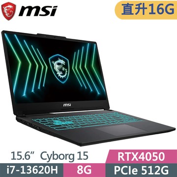 MSI Cyborg 15  Black Edition A13VE-2468TWNN(i7-13620H/8G+8G/512G SSD/RTX4050/15.6/W11)特仕