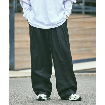 FREAK'S STORE 2褶寬直筒褲 日系街頭cityboy長褲 100%純棉面料