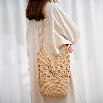 復古鉤花棉線手提包單肩包522169