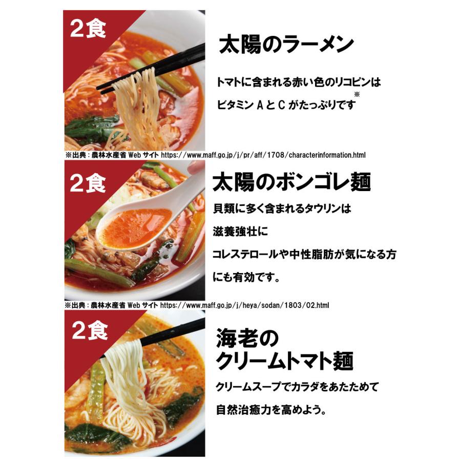 (10%オフクーポン使える) ラーメン 取り寄せ お取り寄せグルメ 大阪王将系列店 太陽のトマト麺 トマトで食卓コーディネートセット6食セット 冷凍ラーメン トマト