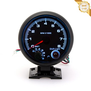 【藍光酷炫】汽車轉速錶 改裝轉速錶 儀表盤 改裝車儀表 賽車儀表 12V通用 黑色外殼 精準監測 提升駕駛艙運動氛圍