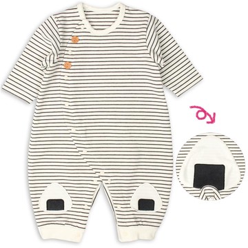 akachan honpo - 長袖兔裝 爬行神隊友-臀部造型-黑色