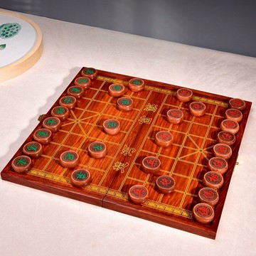 高檔紅木中國象棋緬甸花梨木折疊棋盤刺?檀木送禮大號紫光檀棋子