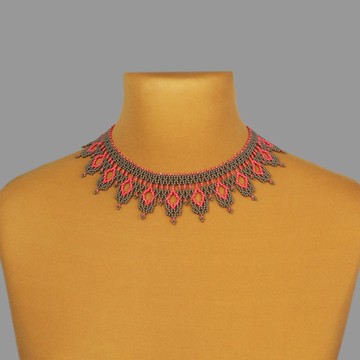 女士粉色灰色珠子項鍊