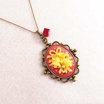 聖誕快樂  寶石 x 浮雕花 x 復古長項鍊