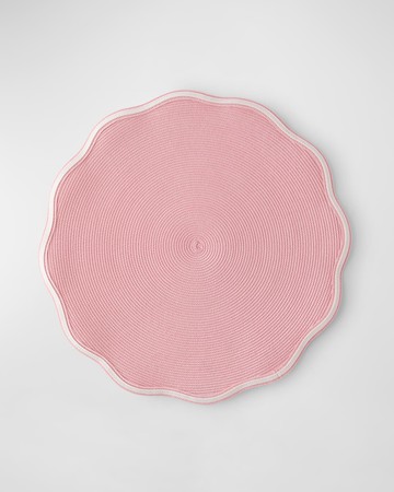 Piped Round Scallop Placemats, Set of 4