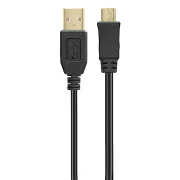 Cable USB 2.0傳輸線 A公-Micro 5Pin 銅線線芯設計+24K鍍金頭  3m  黑色  1條