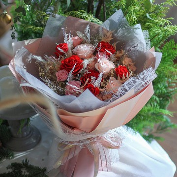 客製畢業花束 乾燥花束 玫瑰花求婚花束 不能沒有你 告白花束