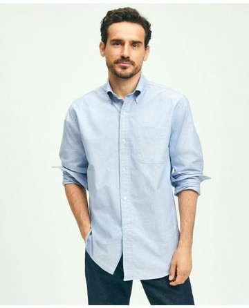 Brooks Brothers Men's American Made Heritage OCBD Dress Shirt | Blue | Size 17 33
