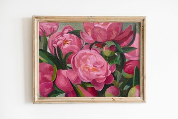 牡丹畫花卉原創藝術油畫