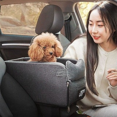 ポータブルペット用車用シート,中央制御付き滑り止め犬用キャリア,小型犬用ケンネルブースター,旅行用