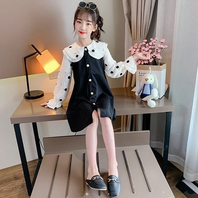 ワンピース キッズ 長袖 子供服 女の子 春秋 キッズワンピース 長袖ワンピース ドット柄 子供ドレス お姫様 ジュニア おしゃれ 可愛い カジュアル 小学生 新品 通販 Lineポイント最大get Lineショッピング