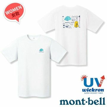 【mont-bell】女 Wickron 吸濕排汗短袖T恤(登山裝備).圓領衫.運動上衣_1114779 WT 白