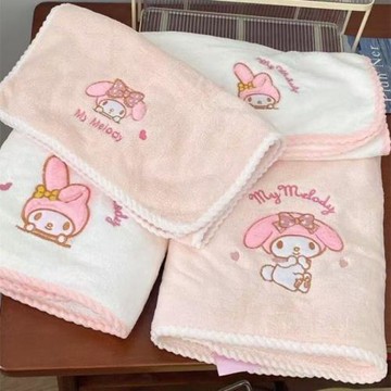 美樂蒂可愛卡通不毛學生宿舍洗澡用浴巾二次元浴巾三件套