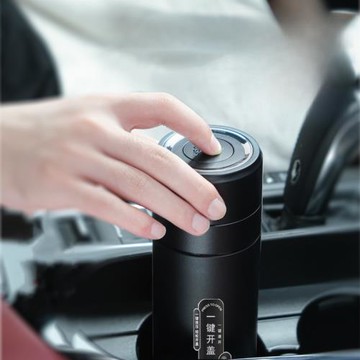 高檔保溫杯男士一鍵開蓋車載316不銹鋼泡茶茶水分離水杯子刻字
