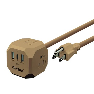 Glolux 3插座3USB延長線 20W PD延長線-1.8M