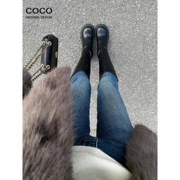 復古藍超高腰緊身牛仔褲女2025春秋新款修身顯瘦彈力鉛筆小腳褲子