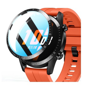 3D曲面複合保護貼 HUAWEI WATCH GT2、GT2e 46mm 高透纖維強化PMMA+PC複合材料螢幕保護貼