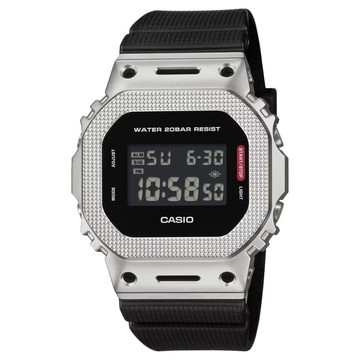 CASIO G-SHOCK 現代工業風 金屬紋理錶圈 黑 GM-5600BM-1_43.2mm