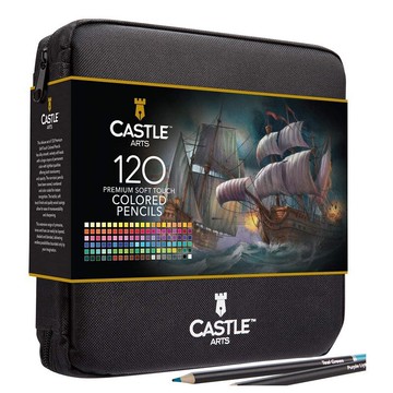[2美國直購] Castle Art Supplies 120支色鉛筆套組 CAS-120CPZ 藝術 彩繪  收納包