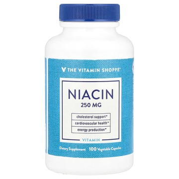 The Vitamin Shoppe, 煙酸，250 毫克，100 粒素食膠囊