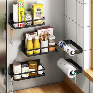 冰箱置物架 冰箱門邊收納磁鐵磁吸置物架 廚房置物架收納盒 免釘免打孔冰箱收納架 韻潔雅