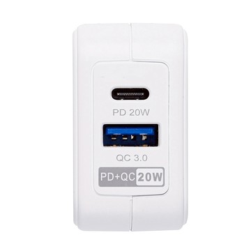 安全達人 PD+QC 20W智慧型急速充電器 分流 保護 高效快充  白色  1個