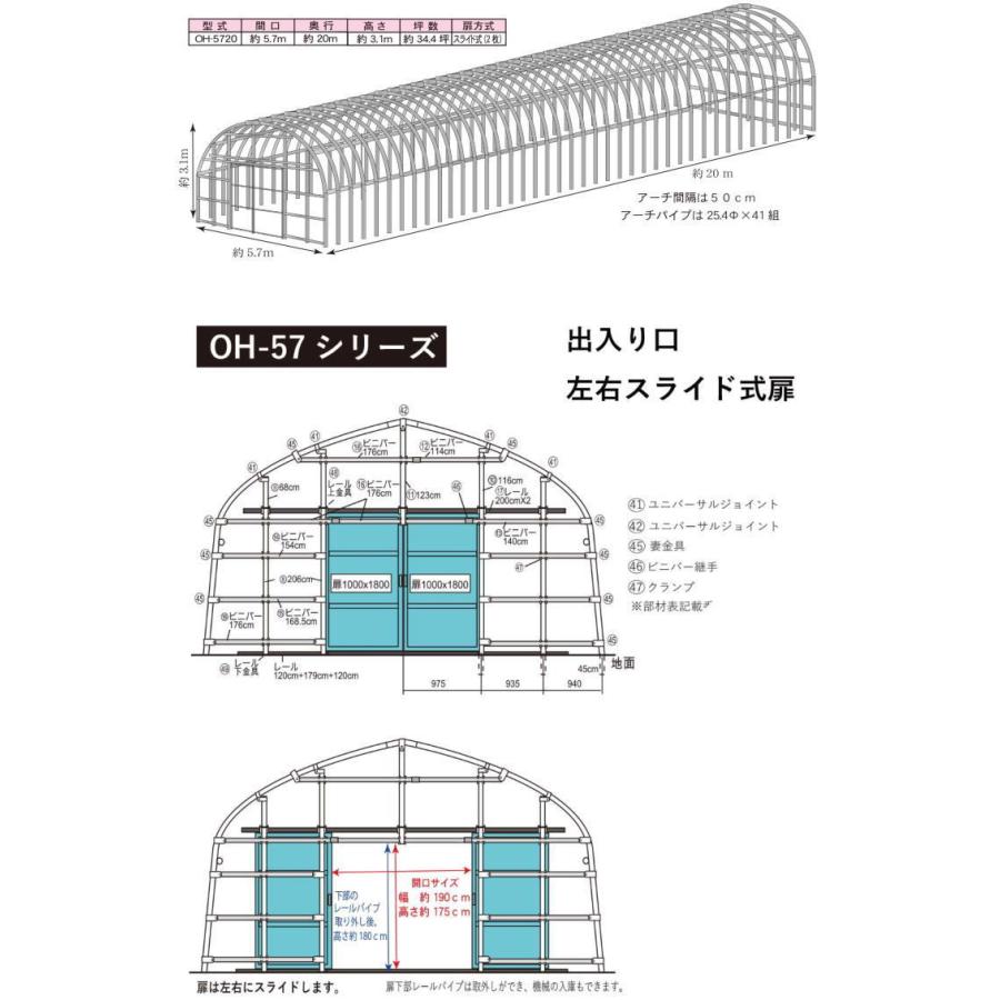 ナンエイ オリジナルハウス四季ＯＨ-5720 南栄工業 法人送料無料 温室ハウス ビニールハウス