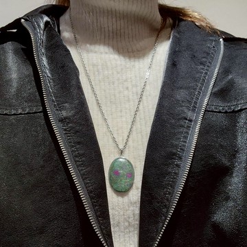 坦桑尼亞紅綠寶｜像腮紅 點燃生命的熱情 富足 天然石項鍊 S25AB18-008