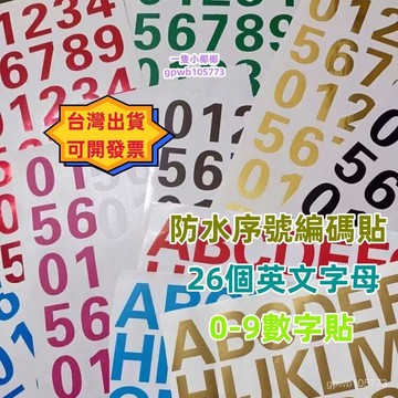 💥臺灣出貨18H💥英文字母數字鏤空貼紙 字母防水貼 紙墻貼 數字貼紙 26個英文字母貼紙 數字貼 字母貼紙 序號編碼貼