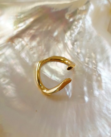 銀 925 交錯鍊條耳骨夾