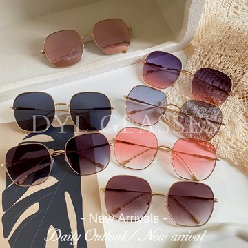 ⒹⓎⓁ┊隔日到貨 7ᴄᴏʟᴏʀ🪴羽毛正方大框墨鏡 太陽眼鏡 抗UV 韓國百搭款 小紅書同款 抖音推薦 墨鏡流行時尚 明星