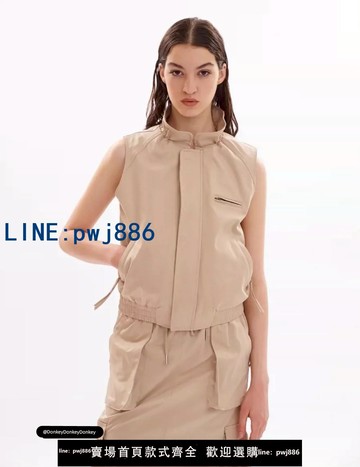 【臺灣公司】@小高貨好質感~可以分開拍~重工立領拉煉馬甲 +口袋工裝半身裙