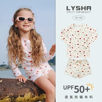 90-160 瓢蟲印花長袖防曬泳裝套裝