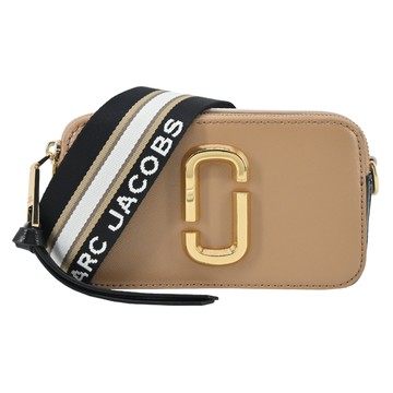 MARC JACOBS SNAPSHOT 防刮撞色雙層斜背/相機包-駝/黑