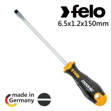 【FELO】ERGONIC400超軟柄一字起子Θ-6.5x1.2x150mm(40065510)