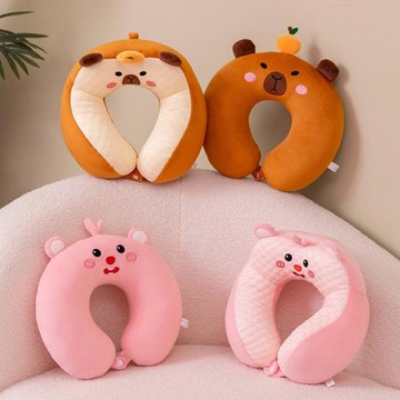 冰豆豆海豚露比卡通u型頭枕飛機旅行護脖子頸椎枕辦公室午休護頸